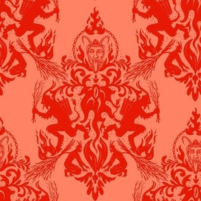 Fiery Krampus Damask