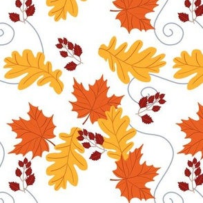 Autumn Leaves in the Wind (white)