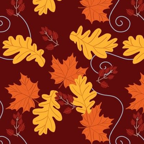 Autumn Leaves in the Wind (dark red)