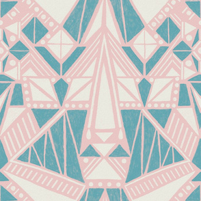 Large - Geometric Windmill - Pink Blue