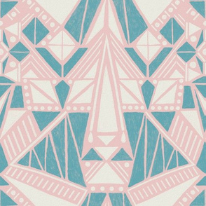 Medium - Geometric Windmill - Pink Blue