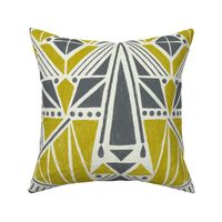 Large - Geometric Windmill - Grey Yellow