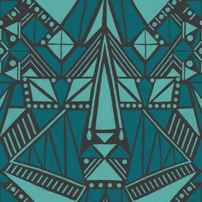 Large - Geometric Windmill - Dark Teal