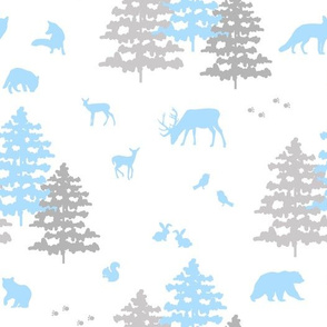 Blue Woodland Animals