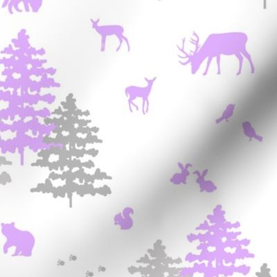 Purple Woodland Animals