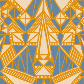 Large - Geometric Windmill - Vintage Blue