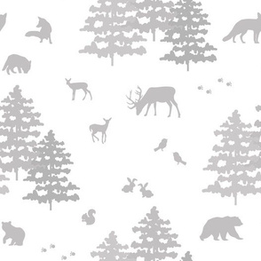 Gray Woodland Animals