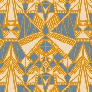 Small - Geometric Windmill - Vintage Blue