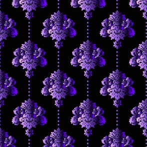 Gothic purple damask pearls black large Wallpaper
