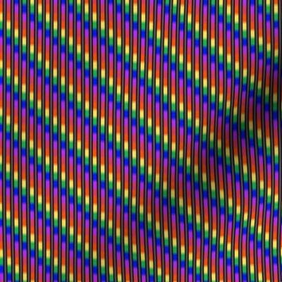 Miniature - Rainbow Revelry Stripes on Black and Grey