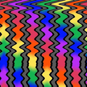 Large  - Zigzag Tribal Rainbow Diamonds