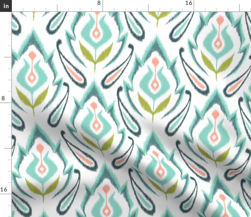 Soft Ikat - Aqua Gray