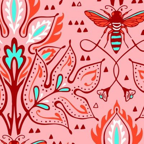 Bee Damask - Pink