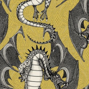dragon damask gold