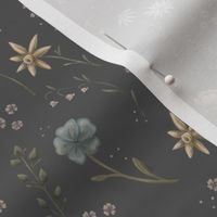 Pastel Watercolor Flowers // Grey