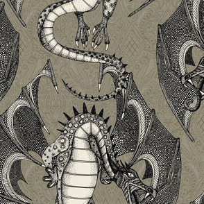 dragon damask taupe
