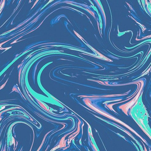 Marbled Paper - Blue / Aqua