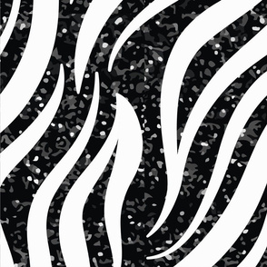 Zebra Stripes Black Glitter Wild Animals Print Chic Glam