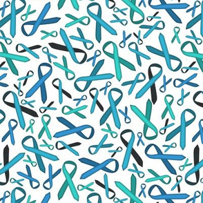 shades of teal ribbons