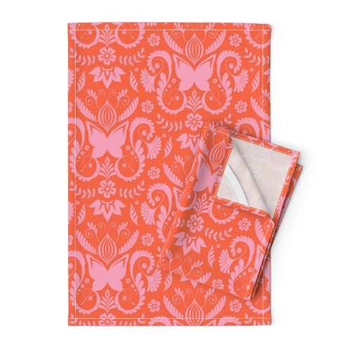 Butterfly Damask - Orange