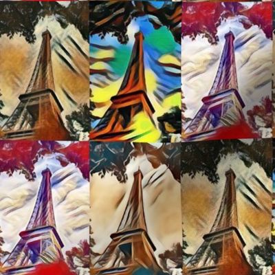 Eiffel Tower Modern Paris Impressionist
