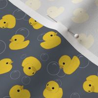 Yellow Rubber Duck on Grey