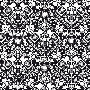 Vaccinated damask Black Extra small scale