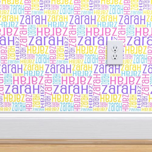 Personalised Name Fabric Spring Colour Spoonflower