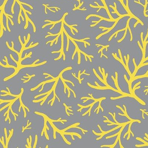 Flotsam Coral in Grey and Yellow - Large