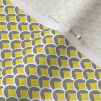 Yellow and Grey Geometric Scallop - Small