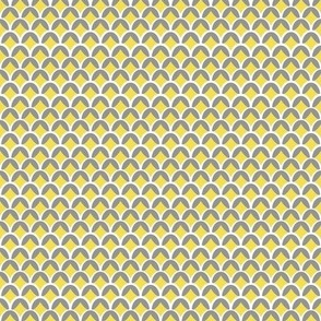 Yellow and Grey Geometric Scallop - Small