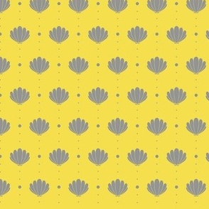 Oysters and Pearls in Grey on Yellow - Small