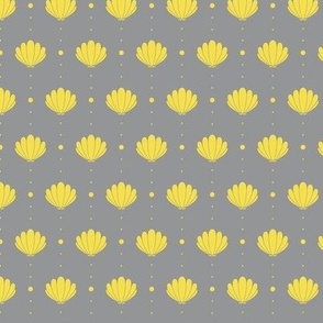 Oysters and Pearls in Yellow on Grey - Small