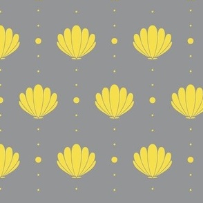 Oysters and Pearls in Yellow on Grey - Large