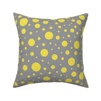 Fizzy Dots in Yellow on Grey - Large