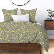Fizzy Dots in Yellow on Grey - Large