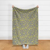 Fizzy Dots in Yellow on Grey - Large