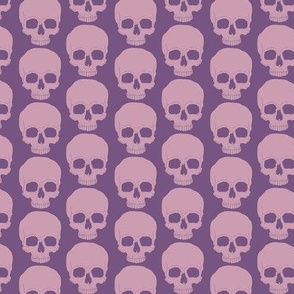 Skull No Jaw in Soft Purples - Tightly Spaced