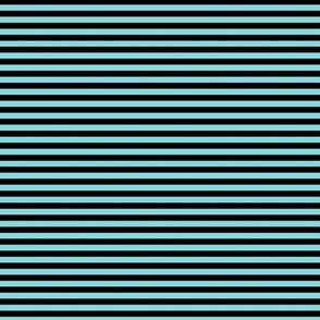 Small Aqua Sky Bengal Stripe Pattern Horizontal in Black