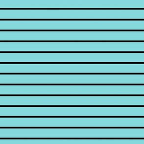 Aqua Sky Pin Stripe Pattern Horizontal in Black