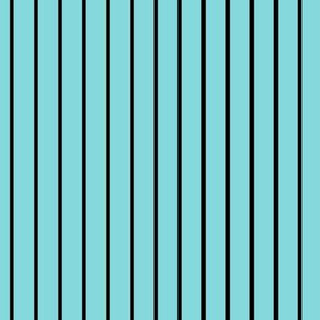 Aqua Sky Pin Stripe Pattern Vertical in Black