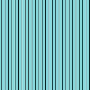 Small Aqua Sky Pin Stripe Pattern Vertical in Black