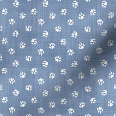 Trotting paw prints - faux denim