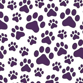 Purple Cat Paws Large on White