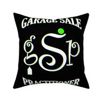 Garage Sale Practitioner - Neon on Black - Fat Quarter