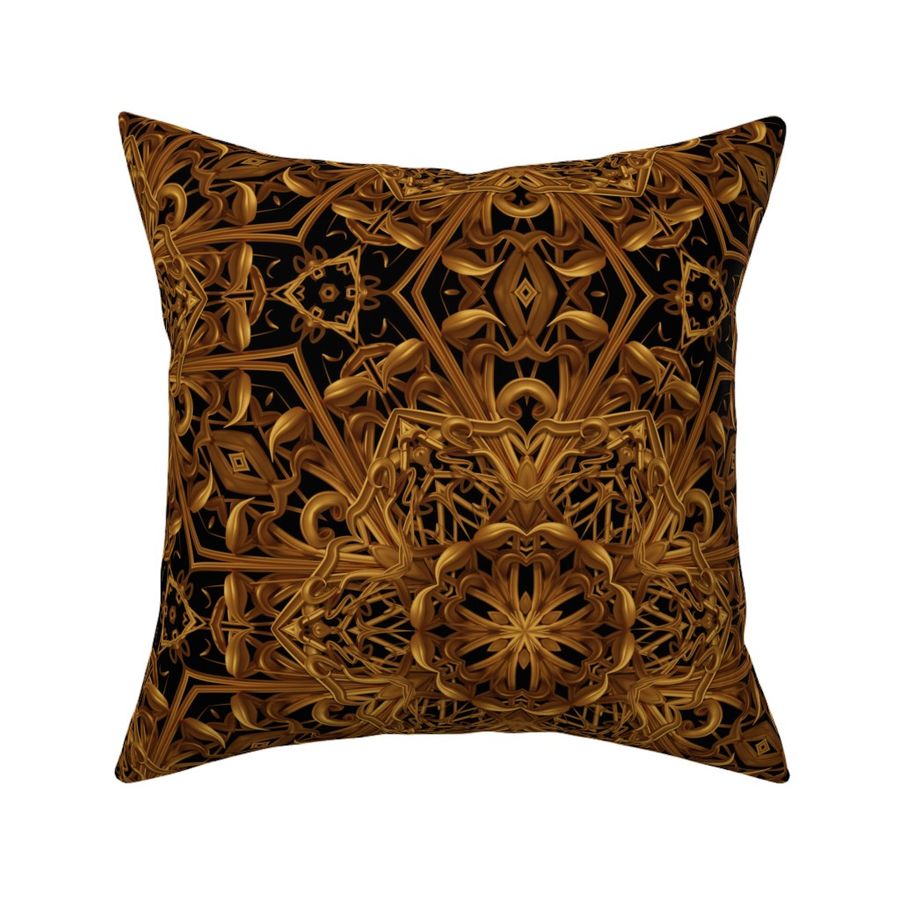 Damask Gold and Black Pattern