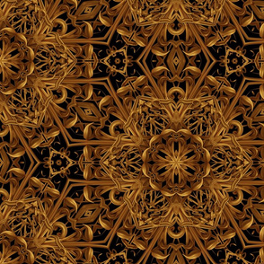 Damask Gold and Black Pattern