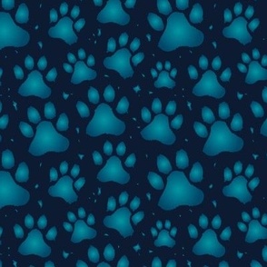 Small Blue Puppy Paw Print Pattern