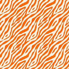 Small scale Abstract geometric orange and beige zebra  seamless pattern