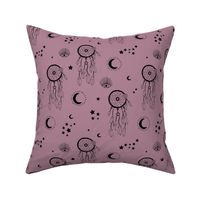 Sweet dreams and boho moon starry night nursery berry mauve purple